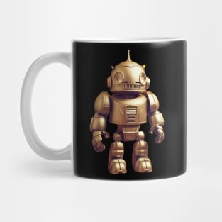 Charming Cyborg in Gold - Golden Toy Robot Mug